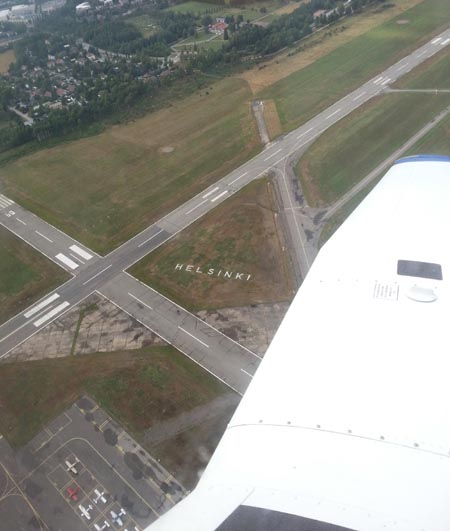 Distance obscures the scale: the width of the HELSINKI sign is 64 meters, and the height of the letters is six meters. Photo: Klaus Wesa / Kalle Reunanen